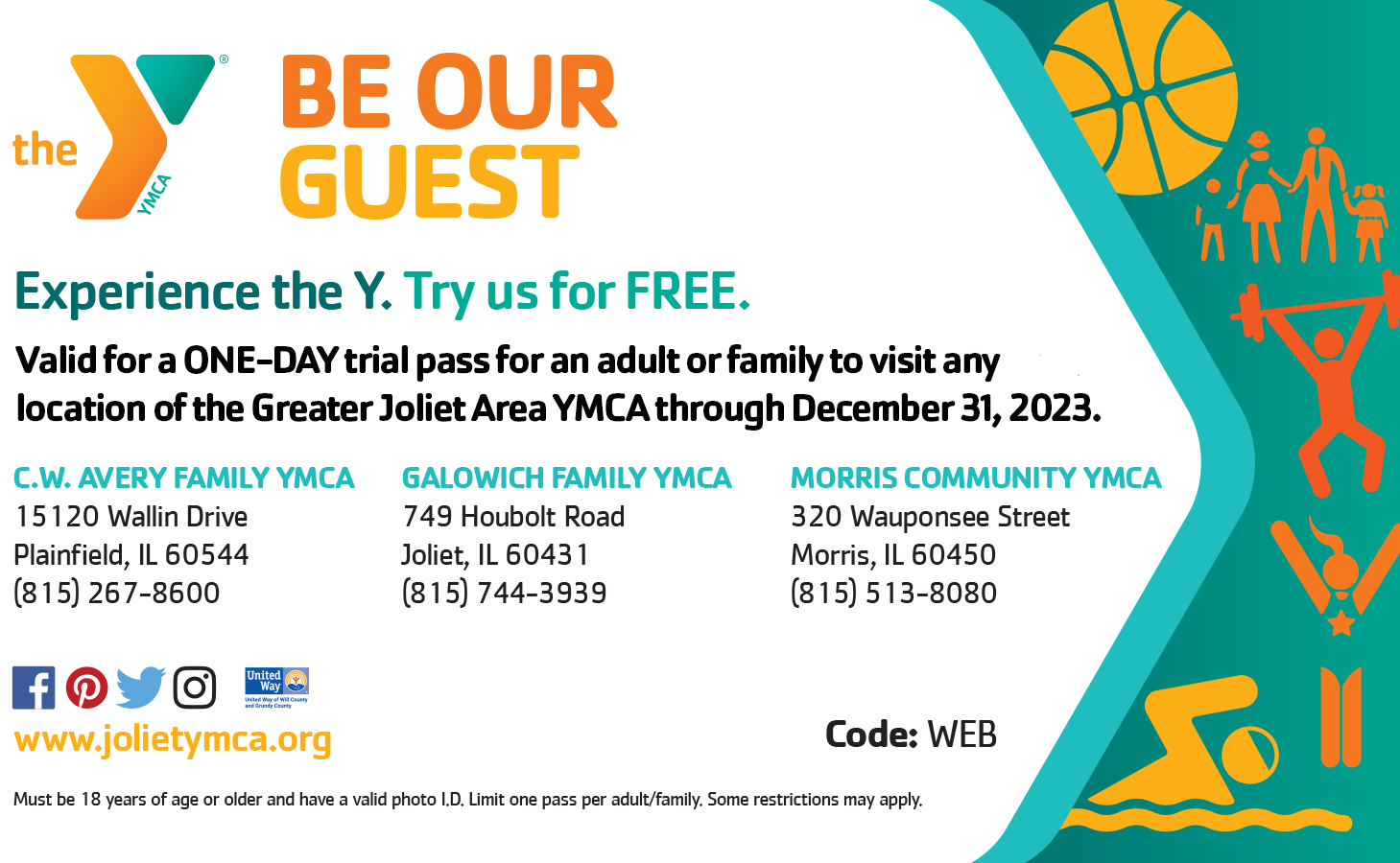 Free YMCA Pass Confirmation — Greater Joliet Area YMCA